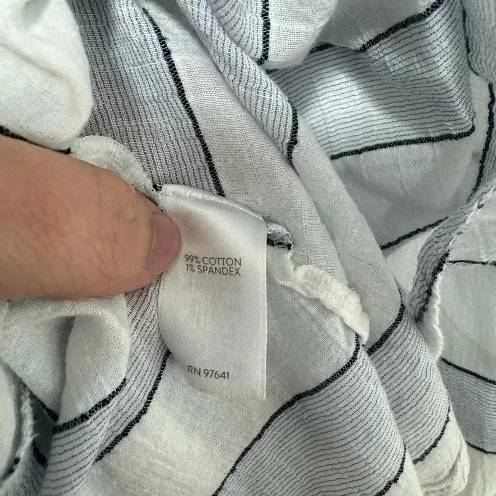 J.Jill striped crinkle textured cotton striped relaxed button down shirt size XL - Picture 5 of 5